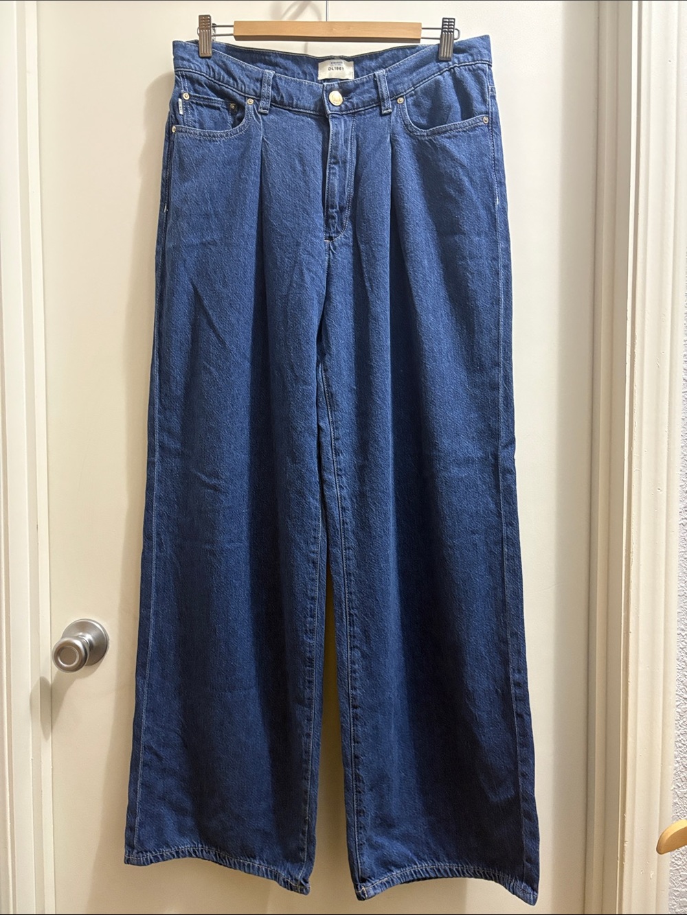 DL1961 Wide-Leg High-Rise Jeans in Deep Blue